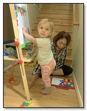 Azelle and nazy on easel April 2020