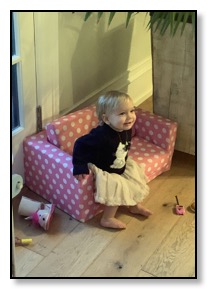 Azelle on chair at Jones&#39;