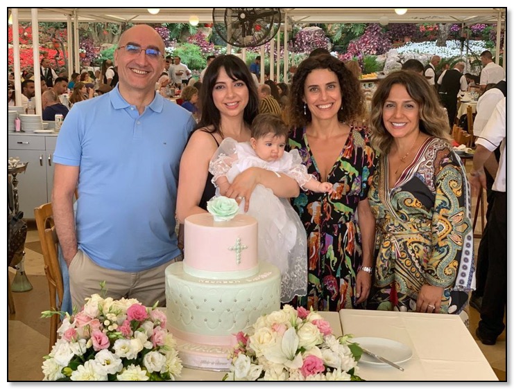 Christiane and siblings and Auriane at Christening