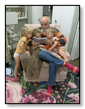 dan and the SB grandchildren reading book Feb 2020