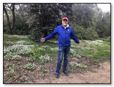 dan at mission park with flowers April 2018