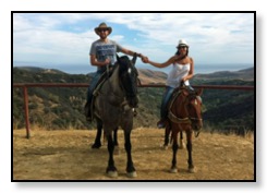 Darius and Christiane on horses