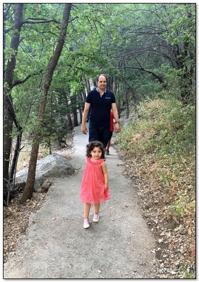 Darius and Leandra in forest in Lebanon August 2019