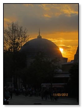 hagia sophia at sunset