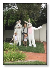 Mel and tiger and bunnies April 2018