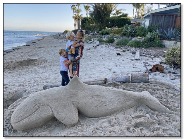 Melika, boys and Orca Sand Castle June 2021