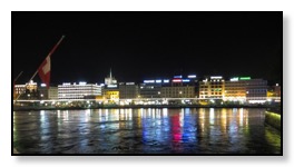 on the lake at night