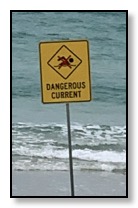 sign dangerous surf