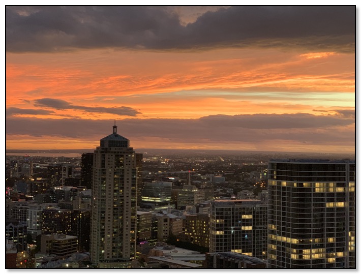 Sydney sunset from hotel March 24 2019