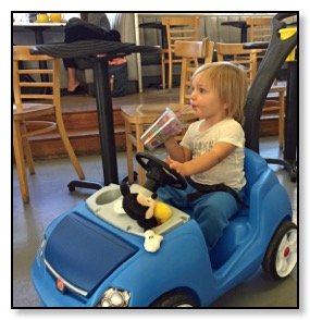 Tieger in his blue stroller Feb 2016