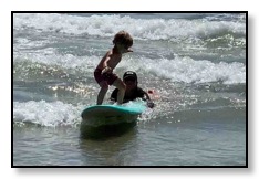 Tiger on the Surfboard